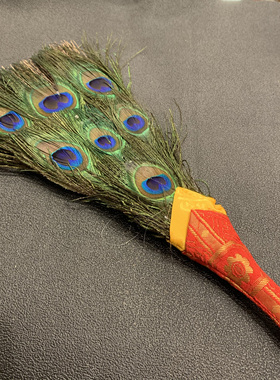 孔雀扇子贲巴壶供奉用品文巴扇净水瓶吉祥草孔雀羽毛扇藏族用品摆