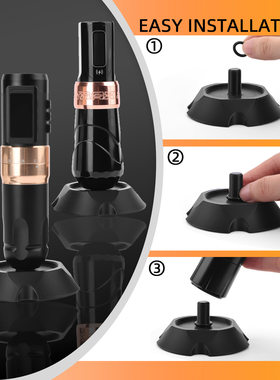 黑色3D槽定位固定防滑纹眉纹绣通用竖立笔式纹身机器架PLA2pcs