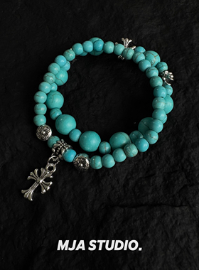 古着TurquoiseCrossHeart手串
