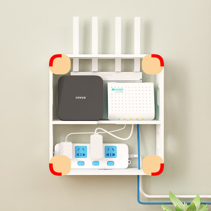 小米路由器收纳盒客厅壁挂式无线wifi光猫盒子墙壁电线插座遮挡盒 - 图2