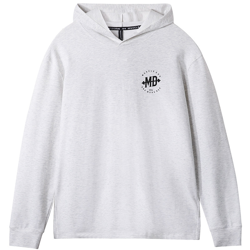 肌肉狗 连帽运动t恤男春季新款修身简约弹力长袖训练服健身衣服,淘宝优惠券,粉丝福利购,淘宝优惠卷