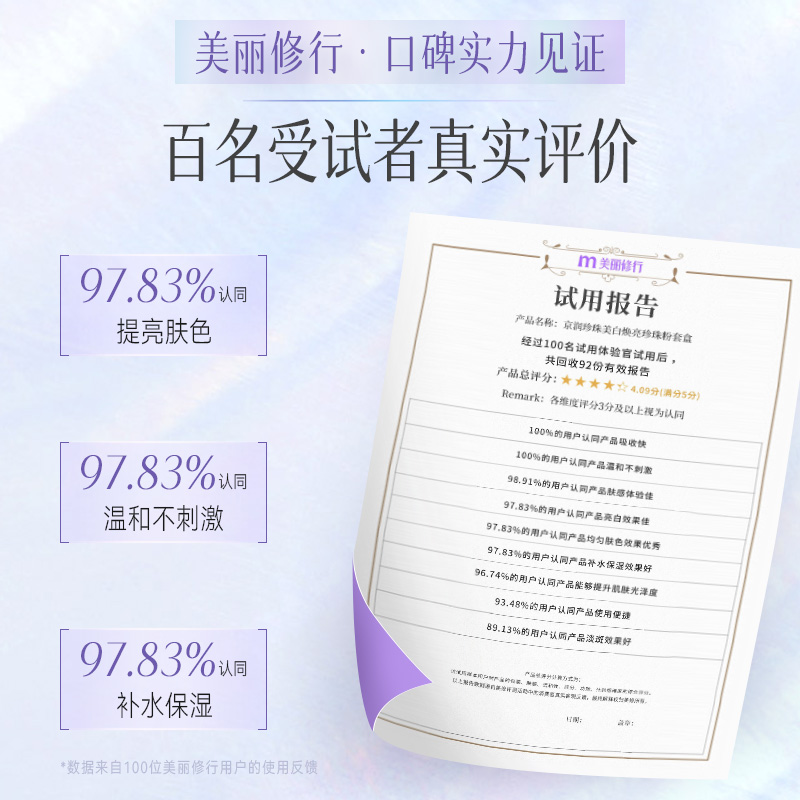 京润珍珠真珍珠珍养白小光圈面膜美白淡斑去黄补水软膜粉惊喜盒子