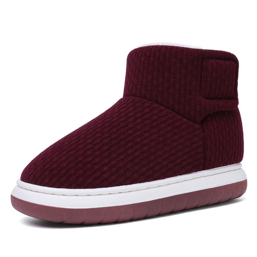 冬季加绒加厚防滑老人包跟棉拖鞋居家外穿厚底男女款保暖高帮棉鞋 - 图3