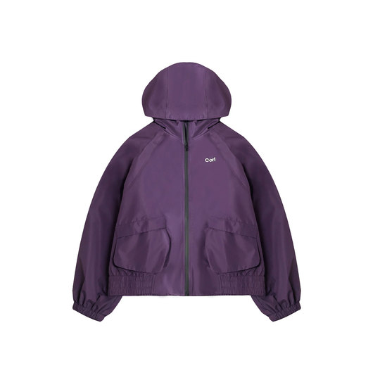 Women's plus size mother's wear purple hooded coat