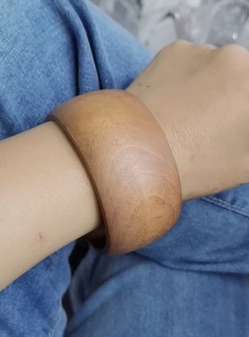 原木木质波西米亚森女木手镯