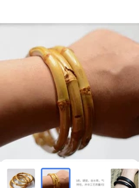 原木木质波西米亚森女木手镯