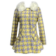 Wool woolen mid-length European and American style yellow coat
