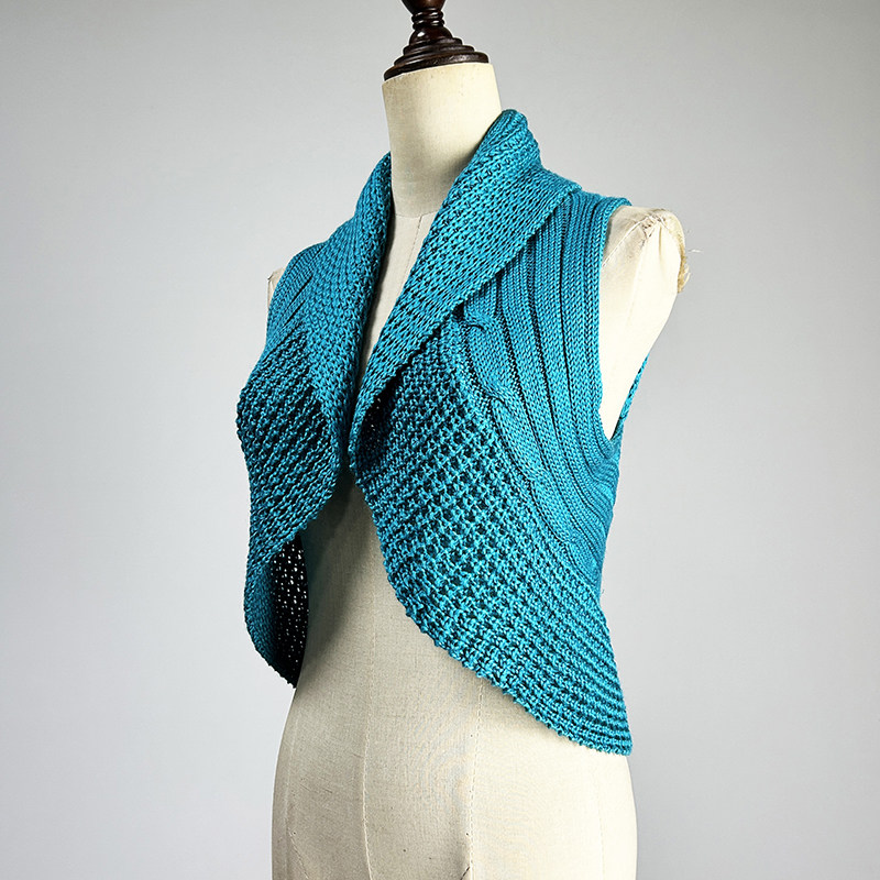 品牌黑色羊毛披肩开衫坎肩女2026弹力修身性感镂空蓝色马甲外穿,淘宝优惠券,粉丝福利购,淘宝优惠卷