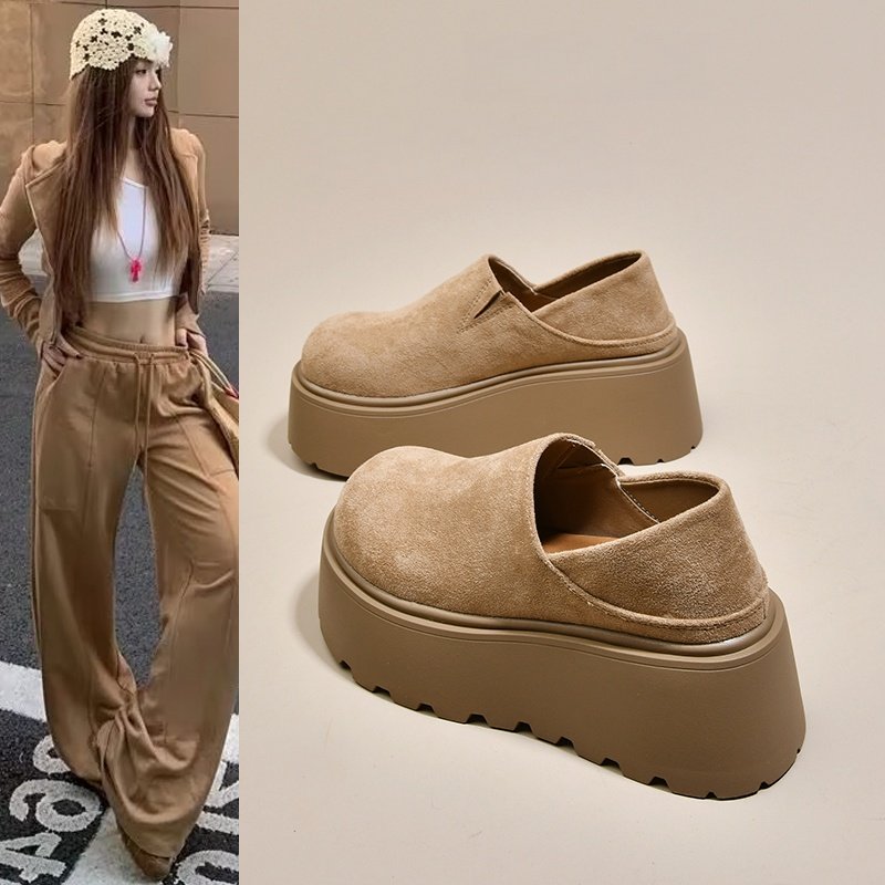 厚底增高勃肯鞋一脚蹬单鞋女2025新款秋季小个子女鞋博肯鞋乐福鞋,淘宝优惠券,粉丝福利购,淘宝优惠卷