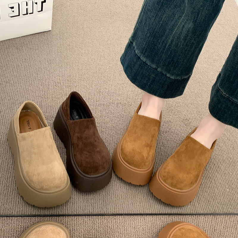 厚底增高勃肯鞋一脚蹬单鞋女2025新款秋季小个子女鞋博肯鞋乐福鞋,淘宝优惠券,粉丝福利购,淘宝优惠卷