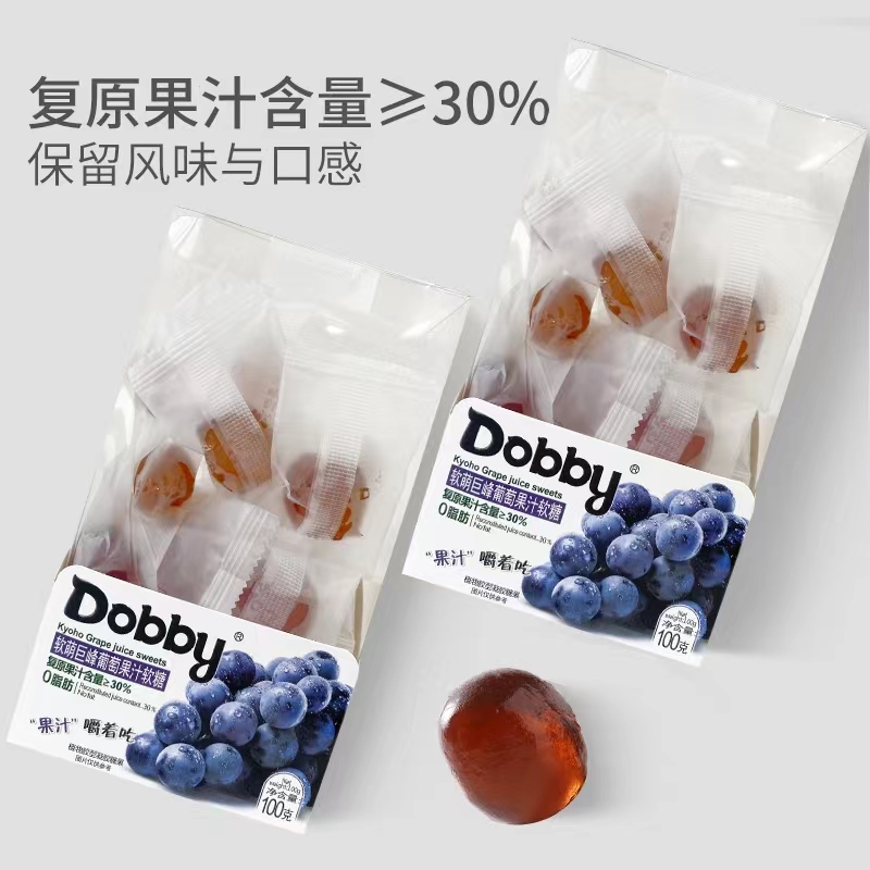 哆比dobby果汁软糖椰子芒果百香果软喜糖果100g休闲零食伴手礼物 - 图1