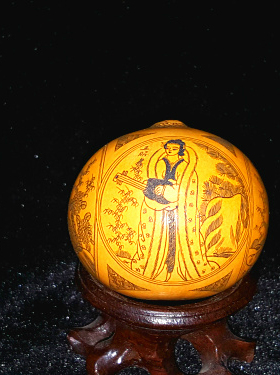 天一阁阁精品微雕针刻针画四美图手捻鸡蛋小葫芦收藏礼品