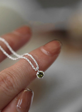 925银绿钻满天星项链低调精致