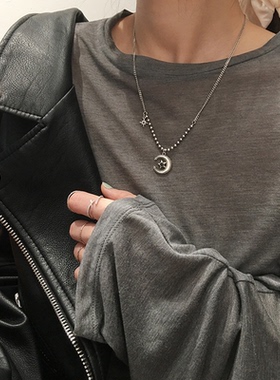 2026年复古925银轻奢星月项链 小众设计 百搭简约女款 送对象礼物