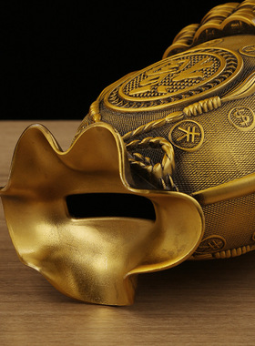 钱袋子家居创意工艺品礼品黄铜福字存钱罐招米进宝金钱袋桌面摆件