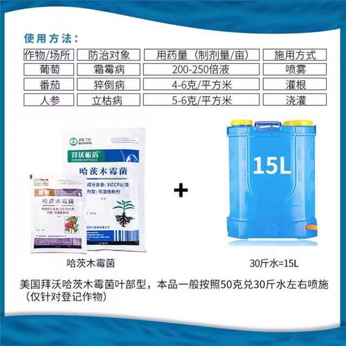 拜沃 哈茨木霉菌叶部型根部型灰霉霜霉猝倒立枯根腐病农药杀菌剂 - 图1