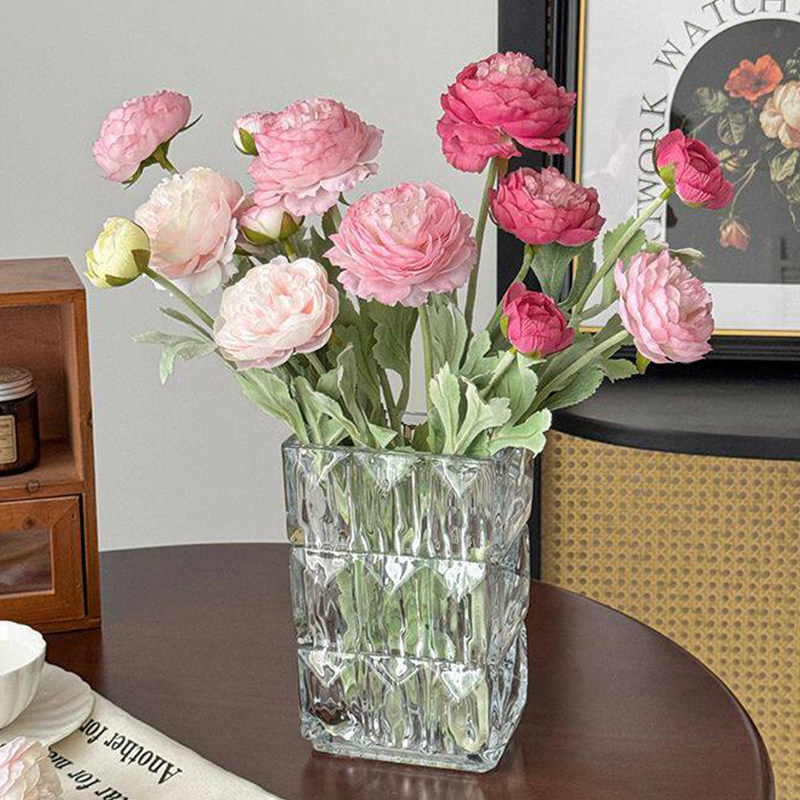 露莲仿真花假花摆设花束客厅餐桌装饰品花艺摆件洋牡丹花高档插花