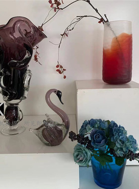 出口尾单彩色玻璃花瓶瑕疵款居家