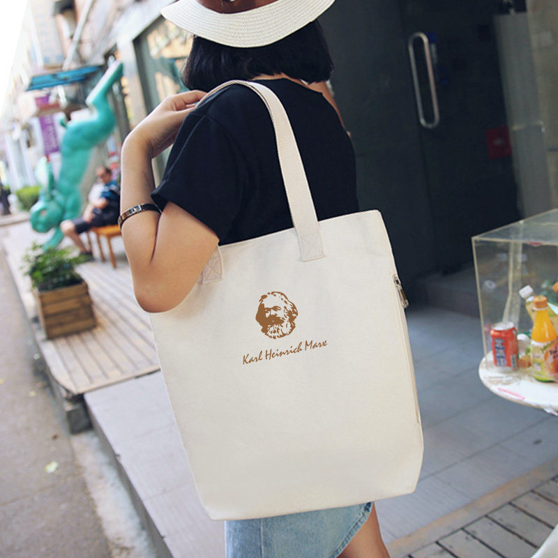文创马克思帆布包男女夏学生手提袋补习补课书包布袋2026年新款潮,淘宝优惠券,粉丝福利购,淘宝优惠卷