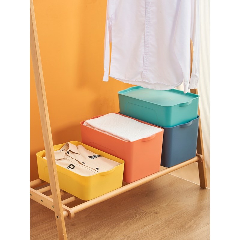 杂物收纳盒塑料收纳箱家用卧室整理箱桌面筐子有盖衣服储物篮无盖 - 图3