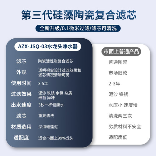 安之星水龙头净水器家用直饮厨房净水机自来水过滤器龙头直饮水机 - 图3