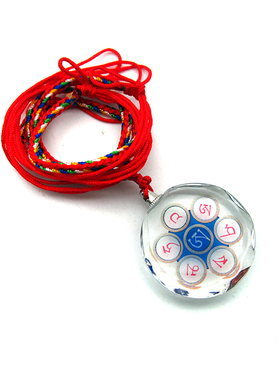 晶莹剔透水晶五彩项链随身吊坠