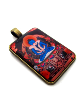 YC237新款古青铜藏地本初佛唐卡合金佛牌吊坠法会结缘饰品小挂牌