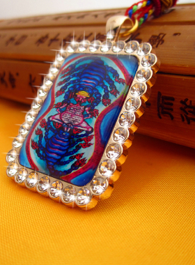 镶钻佛牌项链结缘吊坠