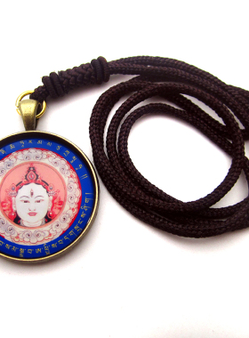 YC6306精品寂寞本尊唐卡古青铜合金佛牌吊坠藏地法会结缘小饰品