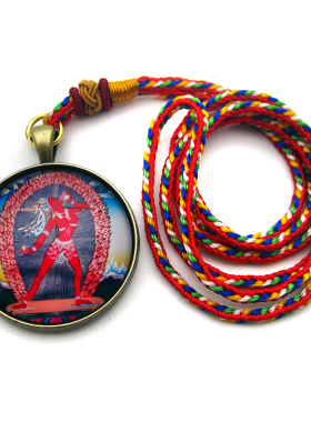 YC6346新款精品圆形空行母古青铜合金佛牌吊坠藏地法会结缘挂坠