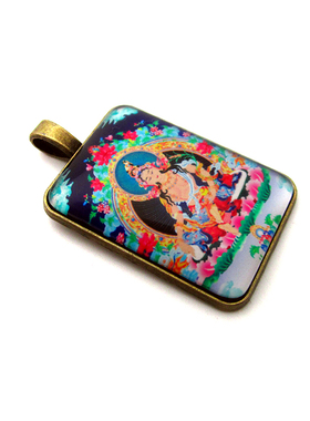 YC2311新款古青铜藏地财源天母唐卡合金佛牌吊坠法会结缘饰品挂牌