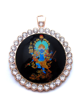 YC4322新款精品藏地秽迹金刚镶钻唐卡佛牌吊坠法会结缘挂件定制