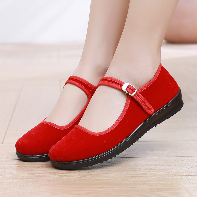 特价老北京布鞋单鞋坡跟黑色礼仪鞋 广场舞女鞋中跟酒店工作鞋