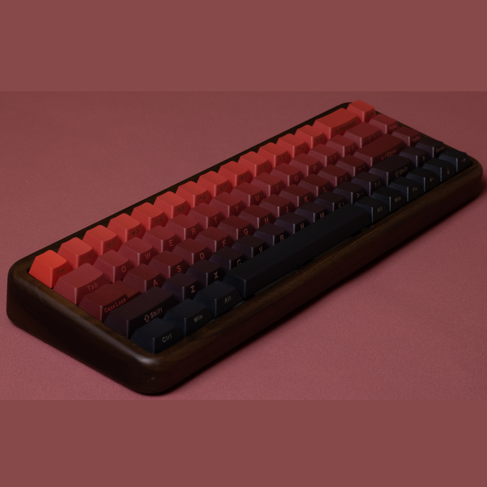 红色渐变侧刻键帽PBT热升华机械键盘用按键原厂复古小全套兼Alice-图0