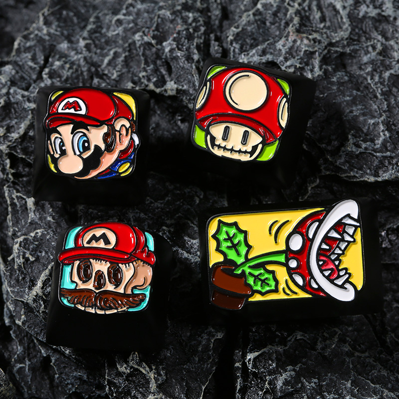 超级马里奥金属键帽SuperMario机械键盘个性按键食人花库巴键帽-图0