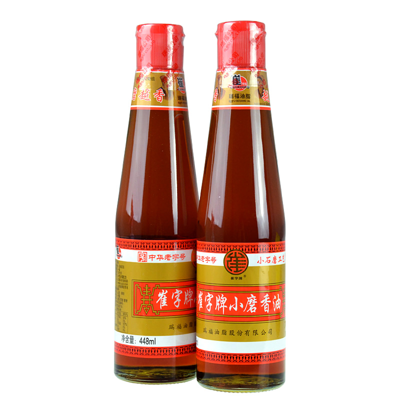 正宗崔字牌小磨香油448ml*3瓶农家纯芝麻香油凉拌菜火锅油碟蘸料 - 图3