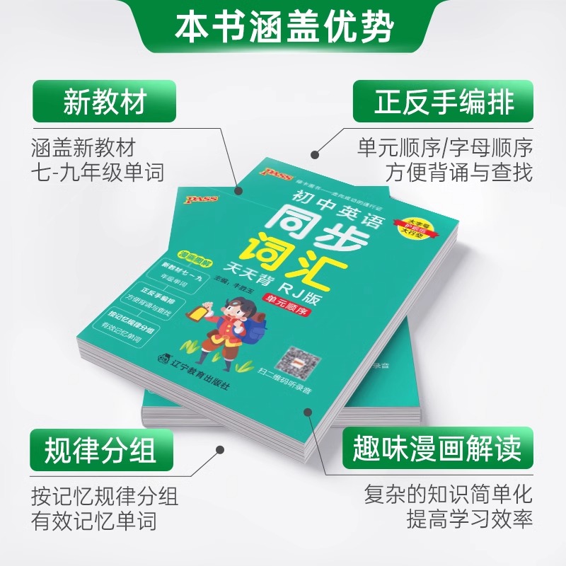 2025版初中英语单词大全七八九年级上下册人教版初中生英语单词记背神器速记词典口袋书中考英语词汇手册小本复习资料pass绿卡图书-图2