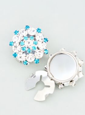 欧美水钻纽扣套袖扣Button Covers水晶花朵纽扣衬衫装饰按扣