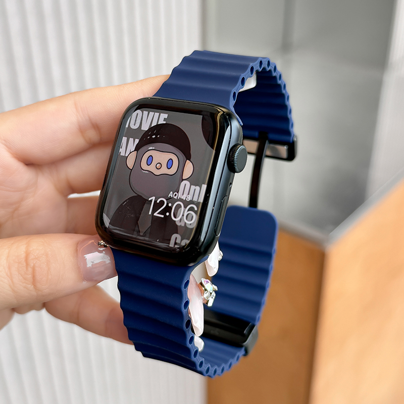 适用iwatch表带海洋applewatchultra2表带s9运动硅胶se苹果手表表带s8新款49mm45/44/42男士女s7个性潮创意s6 - 图3