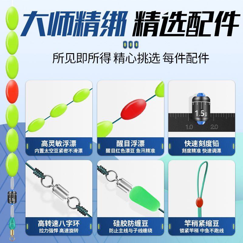 加大七星漂线线组显眼鱼漂7星浮漂钓鱼线主线传统钓野钓成品线组,淘宝优惠券,粉丝福利购,淘宝优惠卷