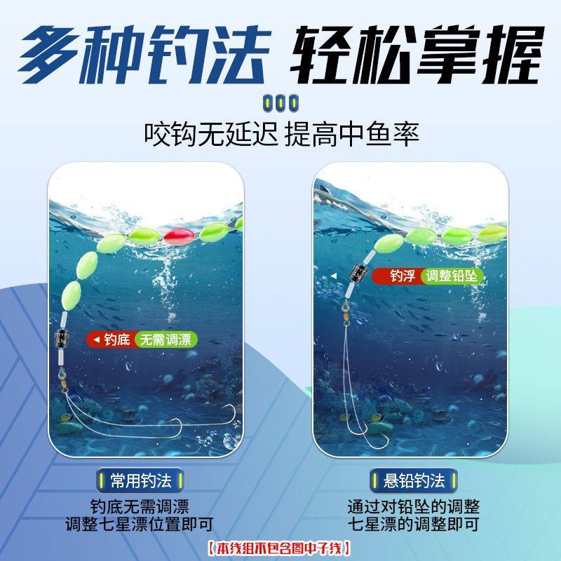 加大七星漂线线组显眼鱼漂7星浮漂钓鱼线主线传统钓野钓成品线组,淘宝优惠券,粉丝福利购,淘宝优惠卷