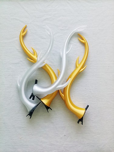 3D打印cos配件龙角发夹道具二次元配件兽头装饰兽角瓷爹瓷妈角 - 图1