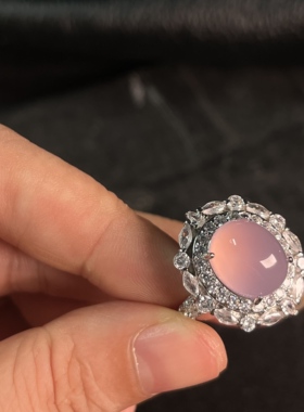 伶达玉髓戒指女新中式高冰大鸽子蛋面轻奢高级感