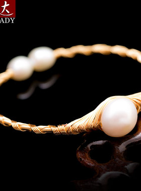 伶达淡水珍珠手镯手工串珠手环