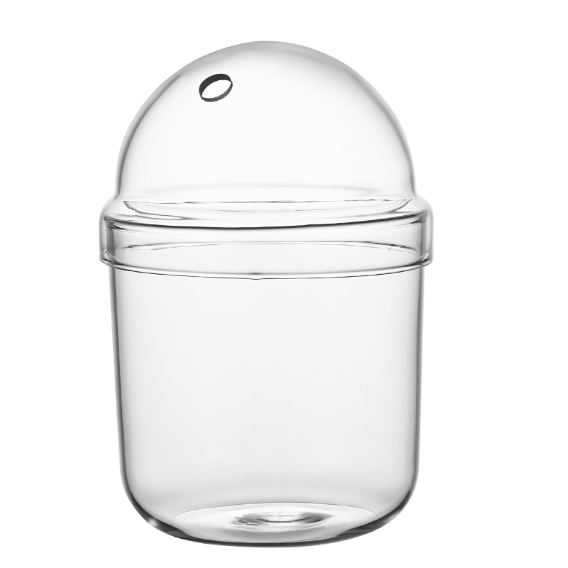 包邮透明花盆鱼缸带盖高硼硅耐热玻璃微景观造景多肉植物摆台花瓶 - 图3