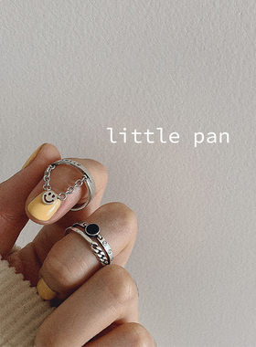 双层链条925纯银韩国ins风戒指女