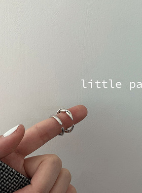 做旧日韩风黑色滴胶爱心编织戒指