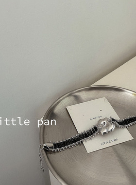 黑色山茶花复古韩国小香风手链女