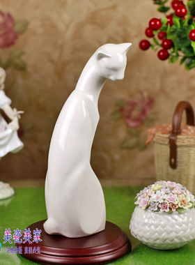外贸陶瓷宠物生日可爱的猫咪摆件