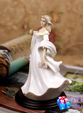 英国陶瓷优雅精致生日仕女摆件